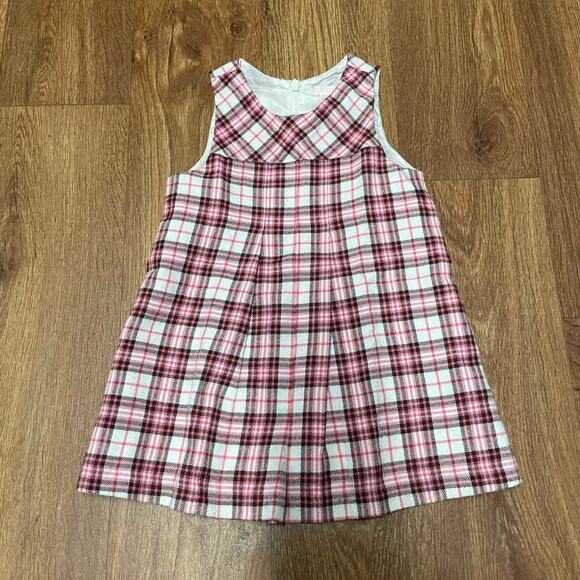 Janie and Jack Other - Janie & Jack Baby Girls Pink White Plaid Pleated Sleeveless Dress Size 12-18M